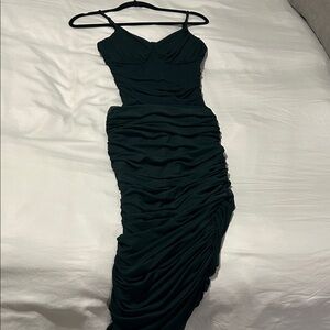 Express Body Contour Forest Green Dress